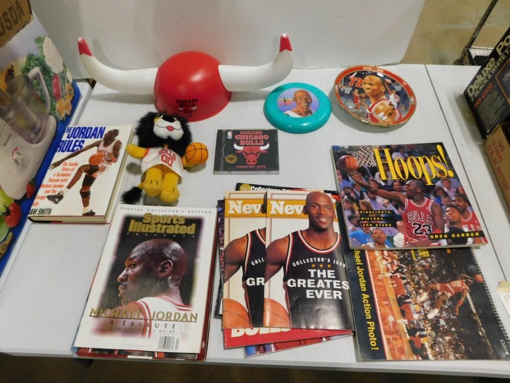 Sports Lot incl Michael Jordan Books, Sports Illustrated, Chicago Bulls Plush Lion, (1 of 7)