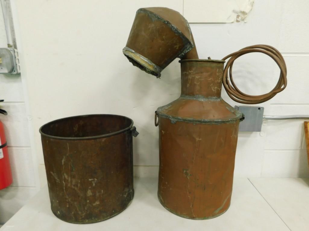 Vintage or Antique Copper Still and bucket (1 of 5)