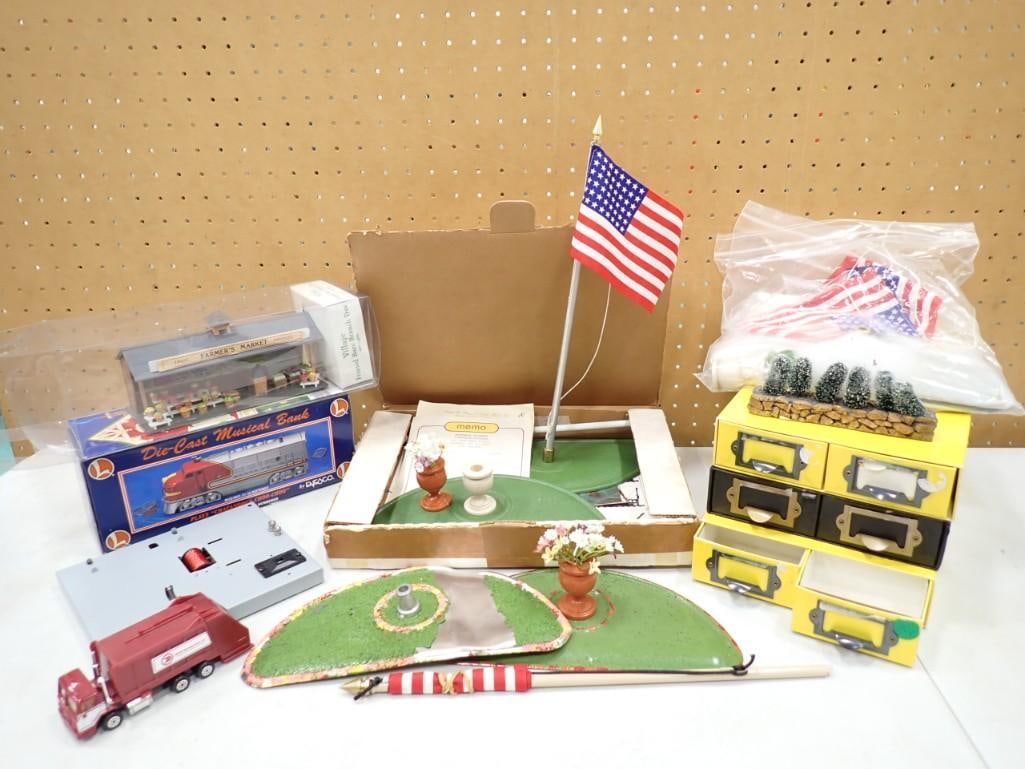 Lionel Die Cast Musical Engine Bank by Enesco, Farmer's Market Christmas Village Building (1 of 9)