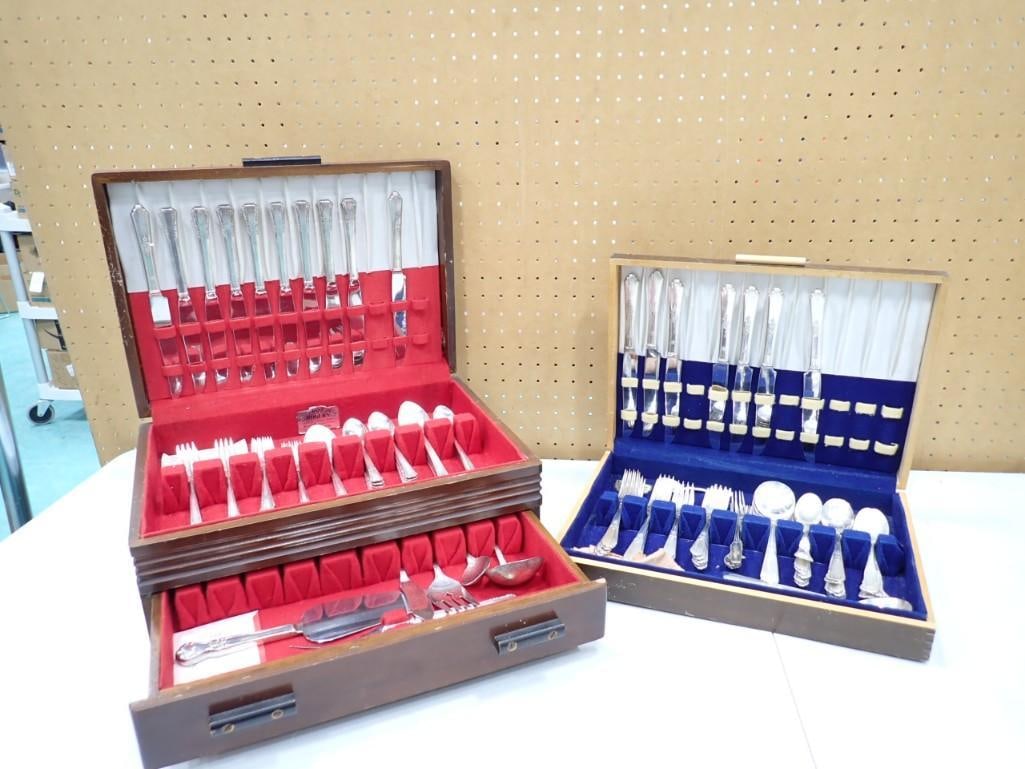 Flatware Utensils incl Rogers Silverplate by Oneida , Etc in 2 Flatware Boxes (1 of 15)