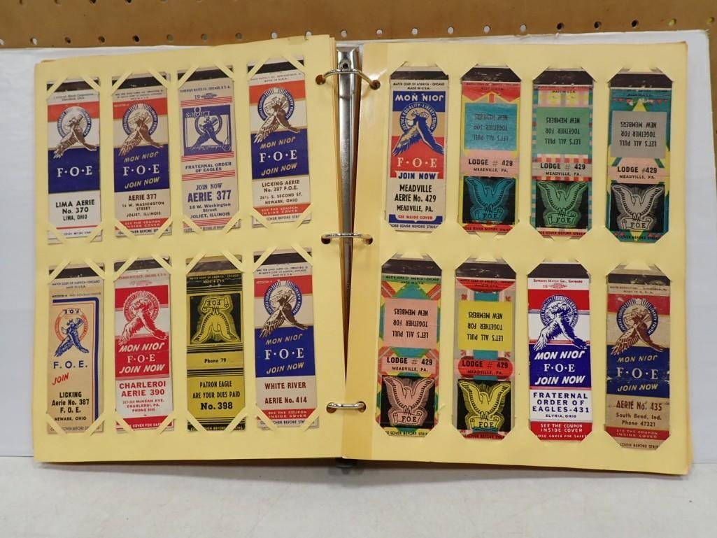 Binder of Fraternal Order of Eagles Matchbook Covers F.O.E.: Binder of Fraternal Order of Eagles Matchbook Covers F.O.E.