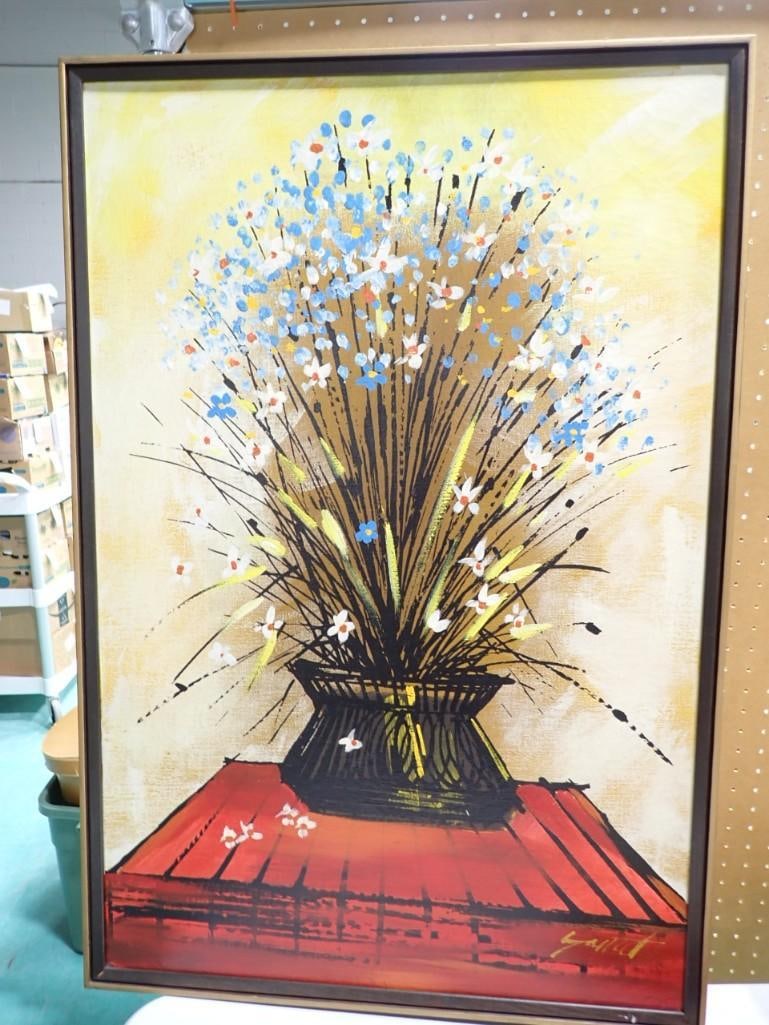 Original Floral Painting Framed 37" x 25" (1 of 4)