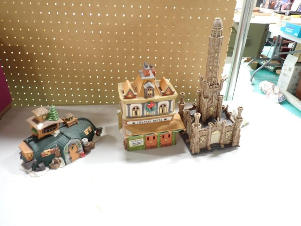 Dept 56 incl Chicago Historic Watertower, Peggotty's Seaside Cottage, Theatre Royal (1 of 9)