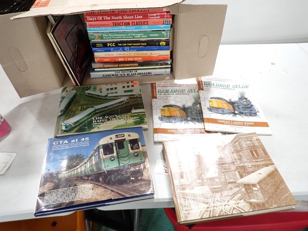 Large Lot of Railroad and Train Books incl A Century of Chicago Street Cars, Development of Chicago' (1 of 6)