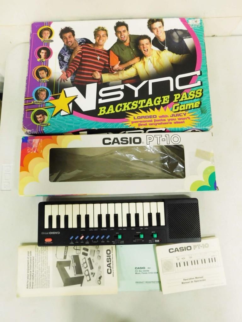 Casio PT-10 Mini Keyboard with Original Box and Manual and NSYNC Backstage Pass Game (1 of 4)