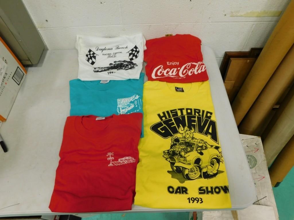 T-shirt lot including Coca Cola, Daytona Beach Racing, Geneva Car Show 1993, etc. (1 of 10)