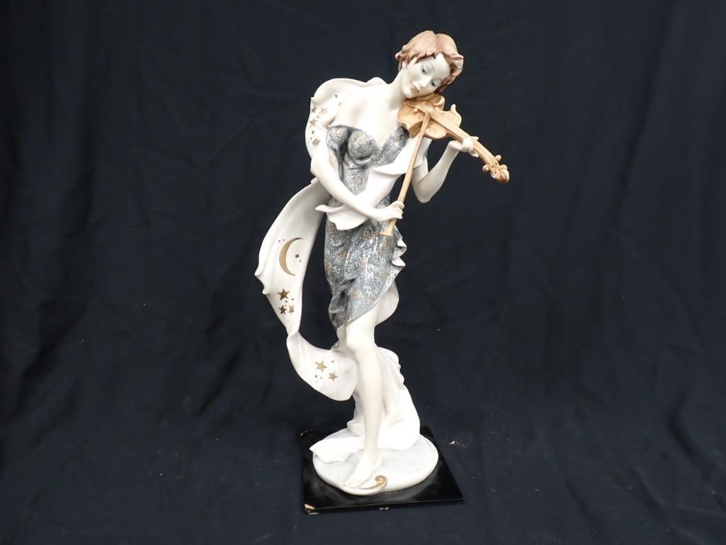 Guiseppe Armani Twilight 872-C Lady w/ Violin Statue: Guiseppe Armani Twilight 872-C Lady w/ Violin Statue - some damage - see all pictures.
