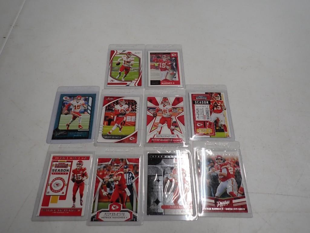 Set of 10 Different Patrick Mahomes Football Cards (1 of 4)