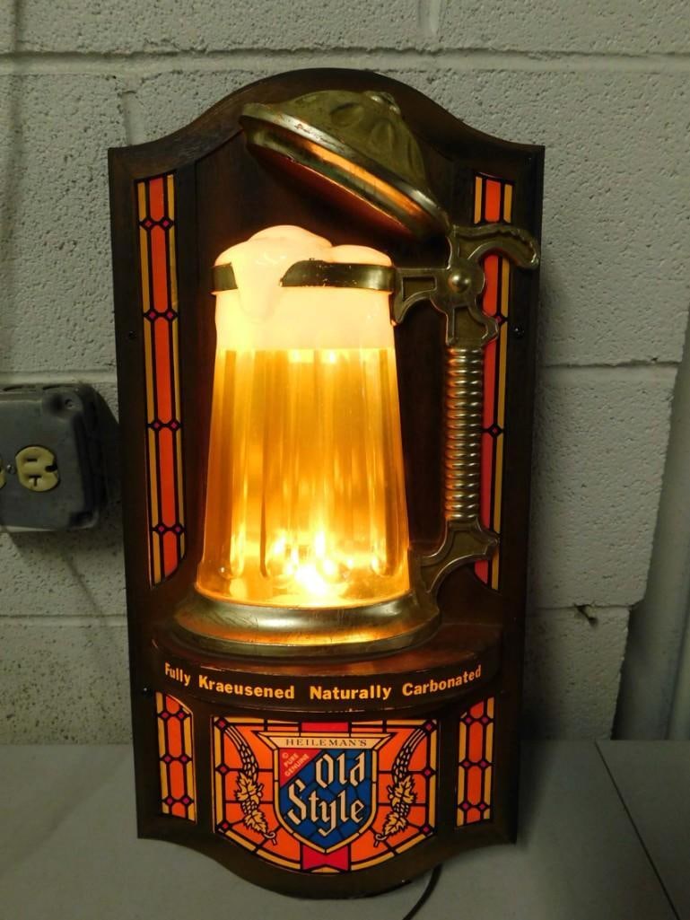 Vintage Old Style Beer Bubbling Stein Lighted Sign Lights up (1 of 6)