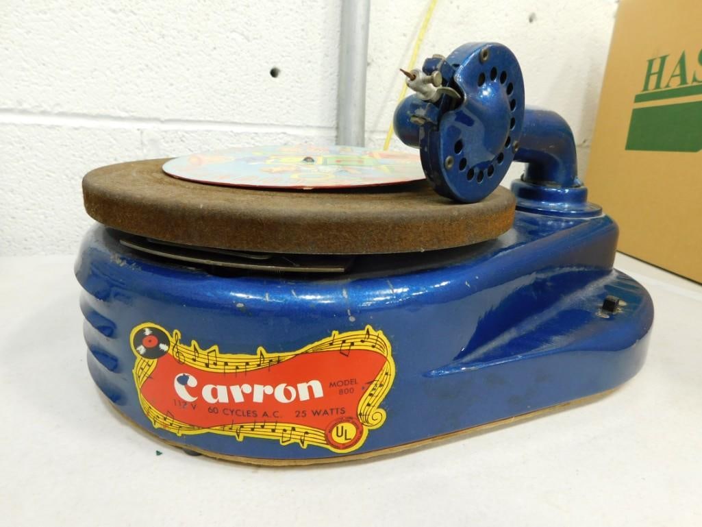 1930s-40s Carron Model 800 Children's Record Player 78 RPM Blue Works (1 of 7)
