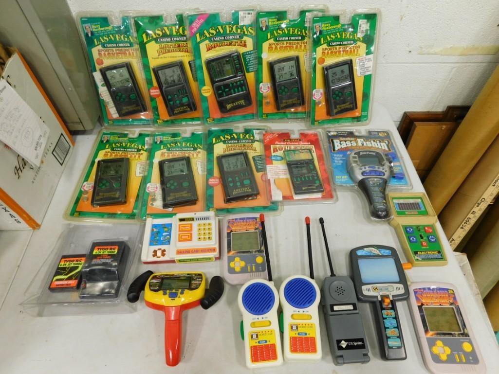 Lot of Hand Held Video Games and Electronics incl Electronic Quarterback, Jurassic Dinosaurs, (1 of 8)