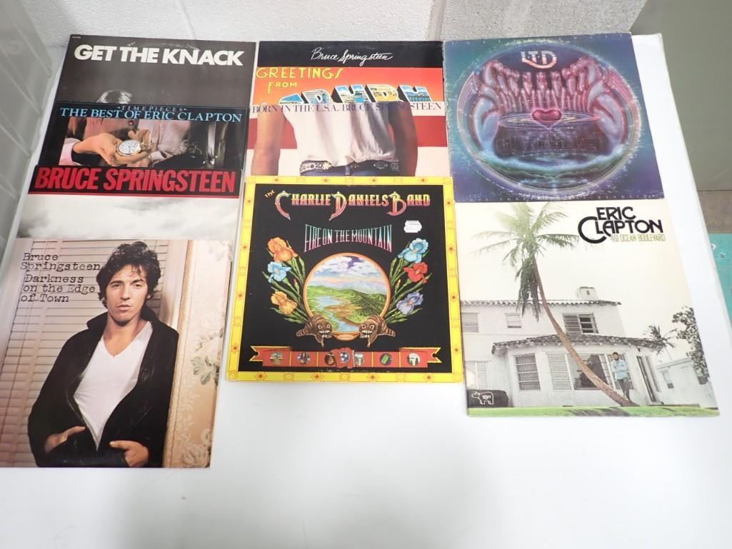 Vinyl Record Albums including The Knack, Bruce Springsteen, Charlie Daniels, Eric Clapton, LTD (1 of 5)