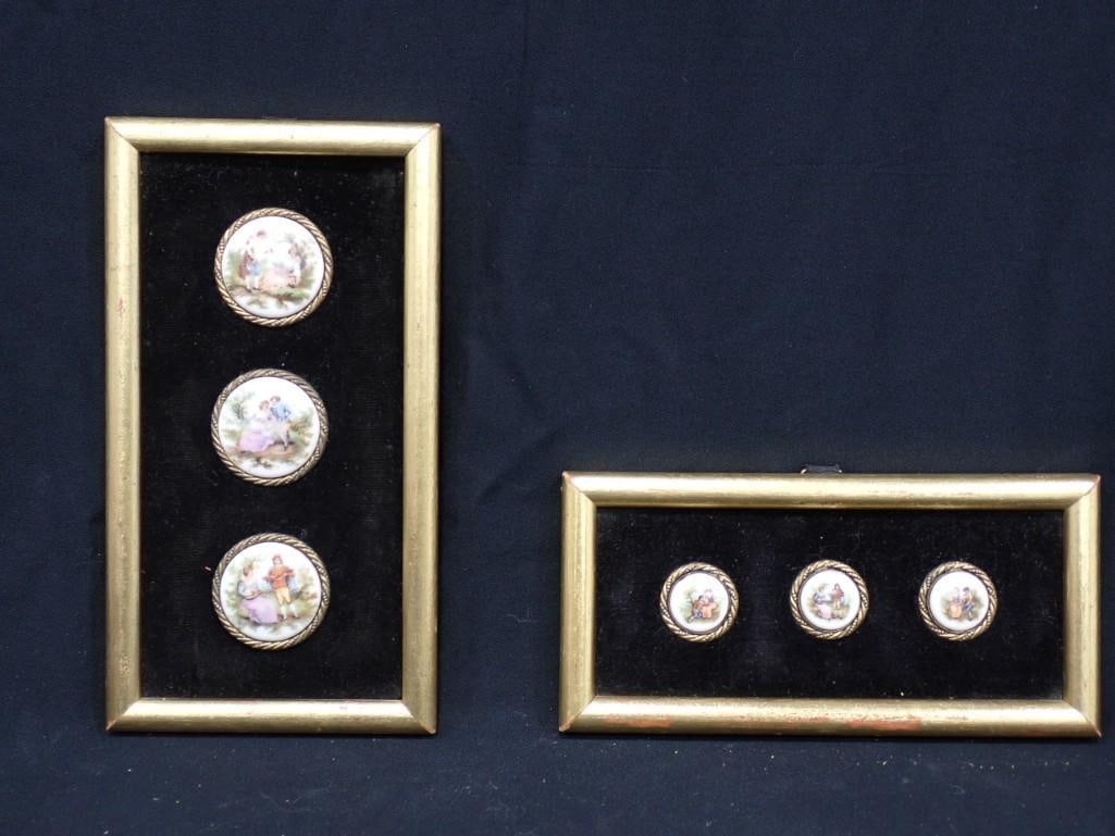 Small Framed Hand Painted Porcelain Brooches - look like Limoges (1 of 14)