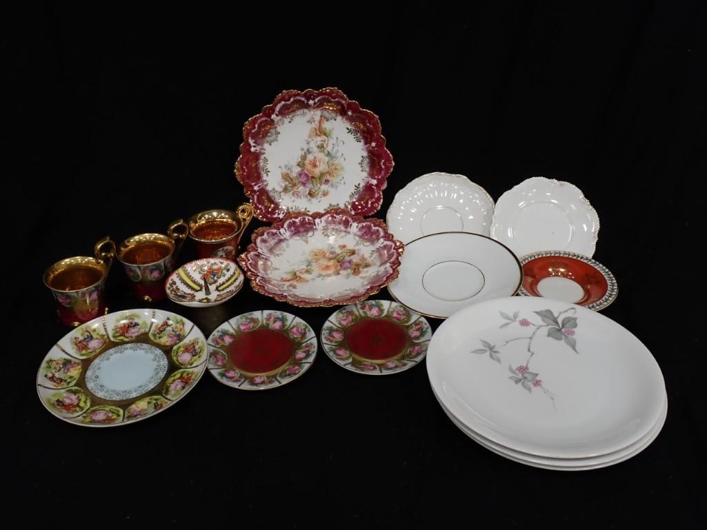 East German and Austrian Ceramic Plates, Cups, etc.: East German and Austrian Ceramic Plates, Cups, etc.