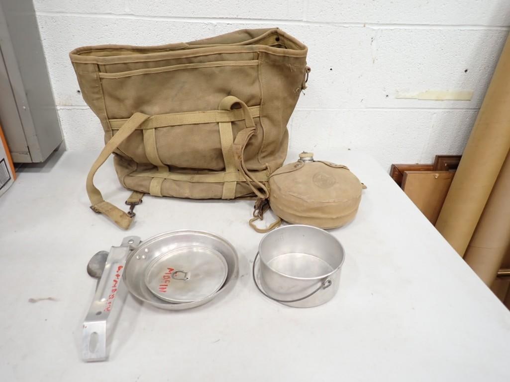 Camping Lot including Canteen, Aluminum Cookware, Bag, etc. (1 of 3)