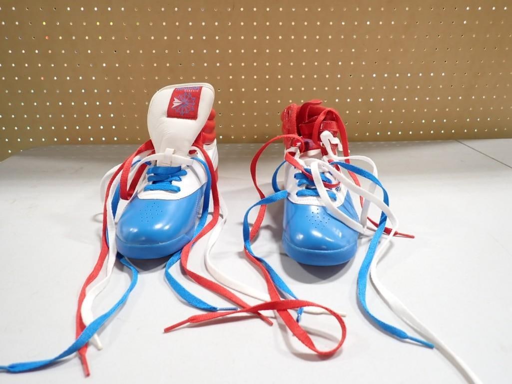 Vintage Reebok Classic Red White and Blue Hi-Top Shoes - Size Men's 9.5 US: Vintage Reebok Classic Red White and Blue Hi-Top Shoes - Size Men's 9.5 US