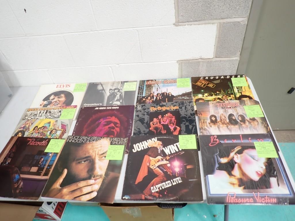 Vinyl Record Albums including Elvis, Johnny Winter, Springsteen, Lynrd Skynrd, Berlin, Rolling Stone (1 of 6)