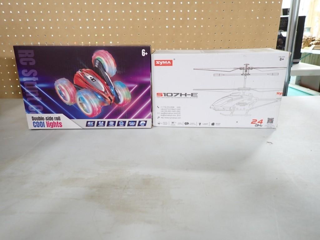 RC Stunt Car Double-Side Roll and Syma S107H-E  Helicopter Drone (1 of 3)