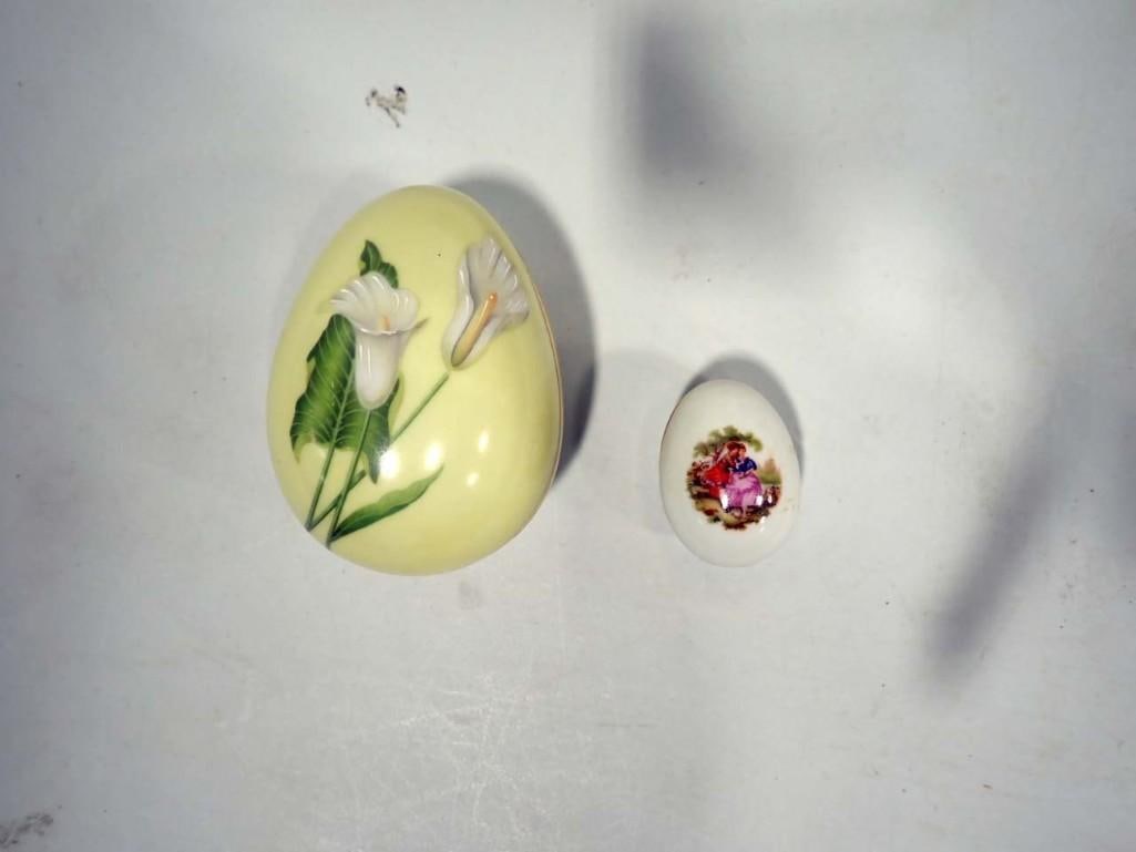 2 Limoges Eggs Porcelain Trinket Boxes (1 of 5)