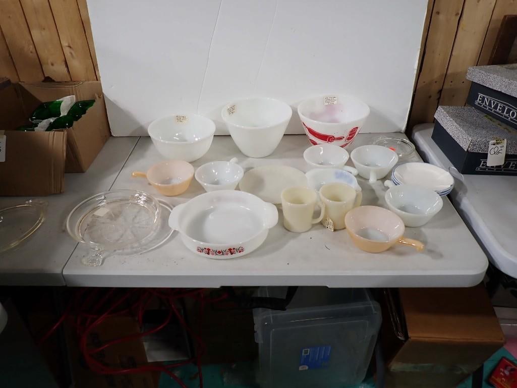 Fire King Kitchen Aids Bowl, Fire King Primrose Casserole Dish, Soup Bowls, Diner Mugs, Etc (1 of 9)