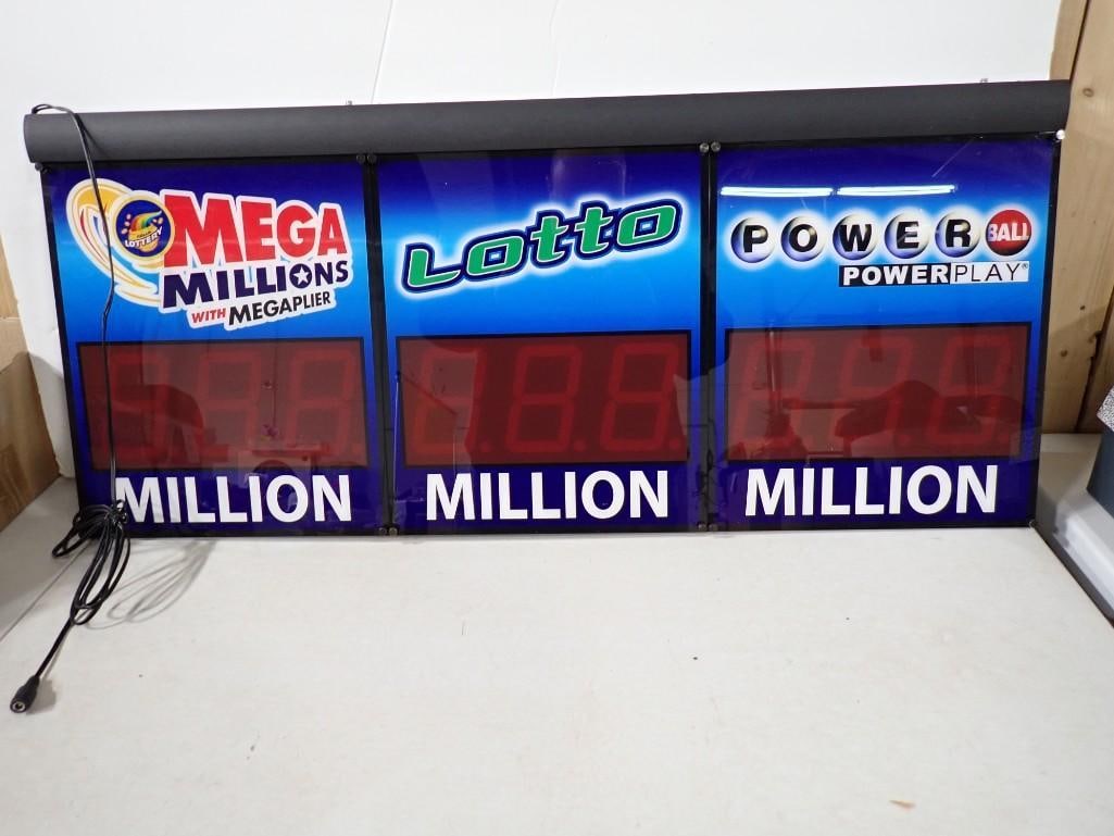 Lottery Gas Station Lighted Sign with Mega Millions, Lotto, Power Ball (1 of 4)