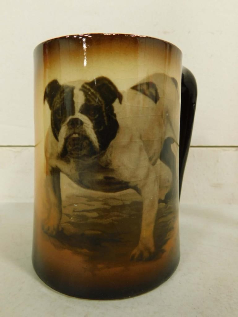 Warwick Hand Painted English Bulldog Beer Stein Circa 1900 Antique (1 of 4)