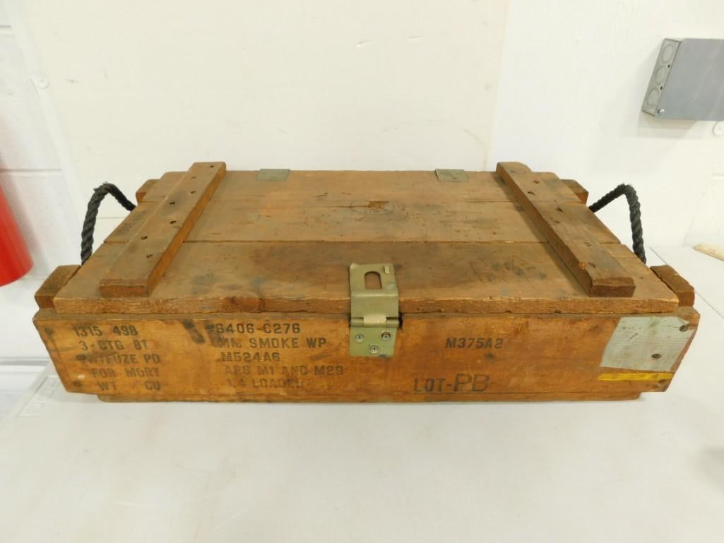 Vintage Wood Ammo Box with Rope Handles (1 of 10)