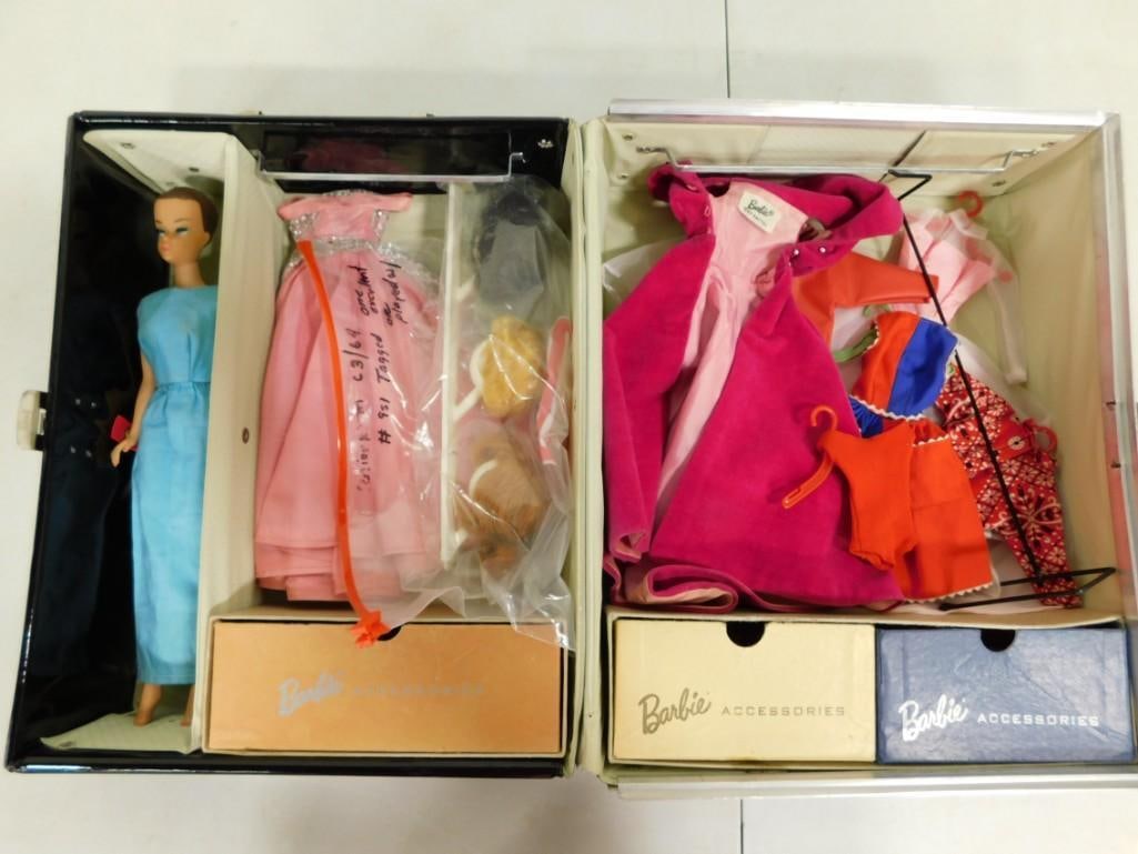 Vtg 1964 Fashion Queen Barbie Doll w/ 3 Wigs, Wig Stand, Barbie Doll Stand, Clothes, Accessories in (1 of 20)