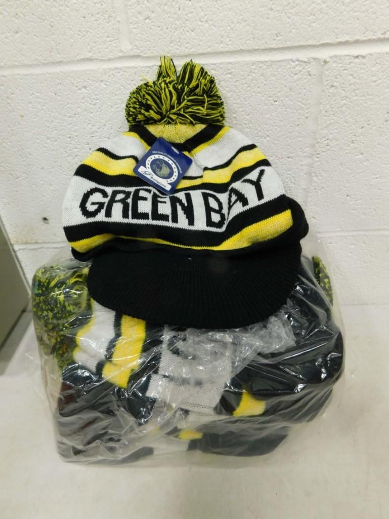 12 Green Bay Stocking Caps with Pom Poms New with Tags (1 of 5)