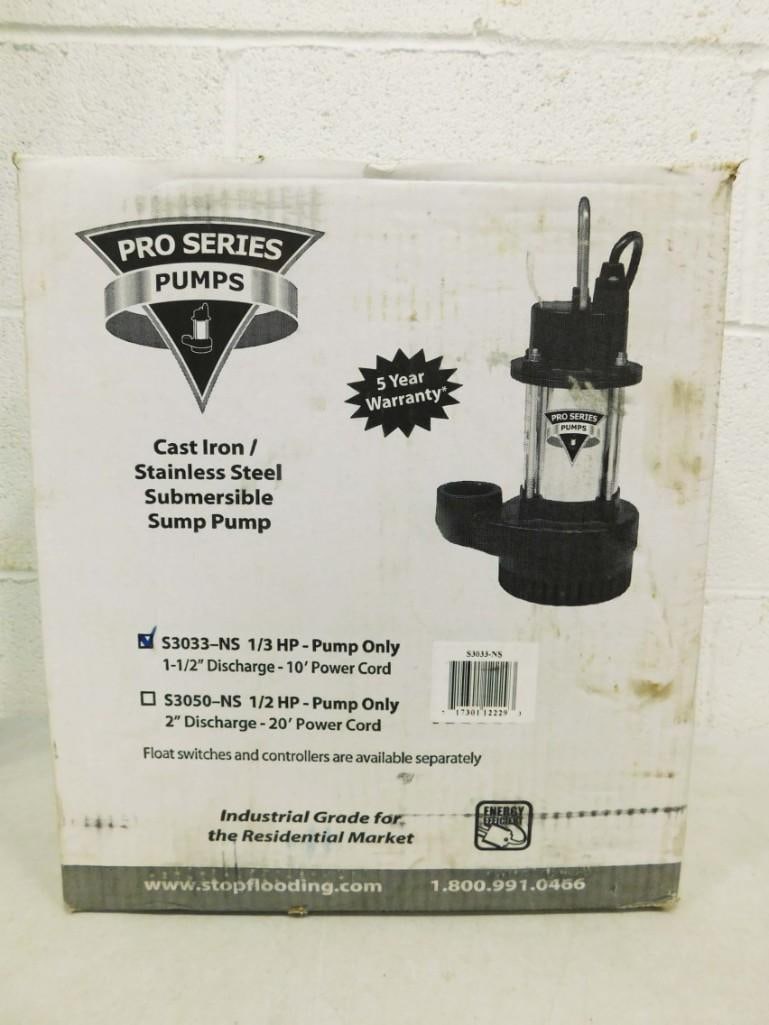 Pro Series Pumps Cast Iron / Stainless Steel Submersible Sump Pump New in Open Box (1 of 3)