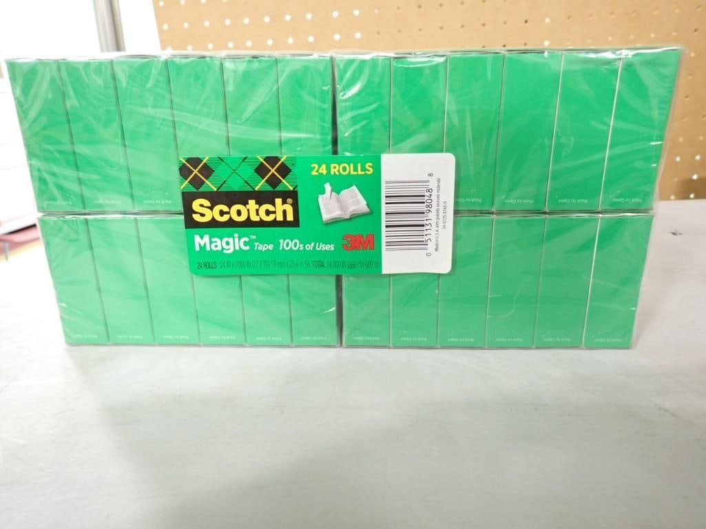 Case of 24 rolls of Scotch Tape - Each Roll is 3/4" x 1000 inches (1 of 3)