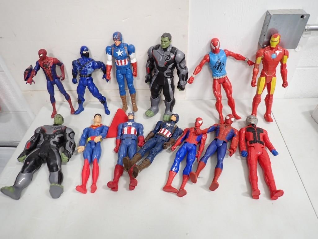 12" Action Figure Lot incl Captain America, Superman, Spider-man, Hulk, Iron Man, etc (1 of 5)