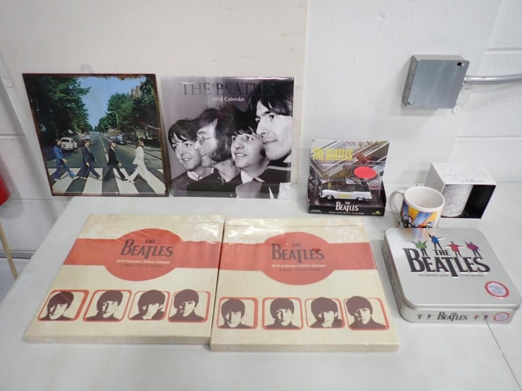The Beatles Lot incl Die Cast Car, Mugs, Definitive Guide, Metal Sign, etc (1 of 8)