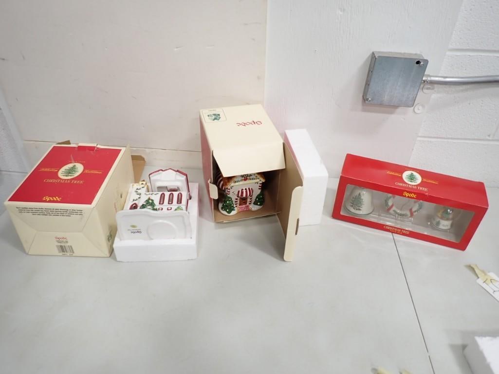 Spode Christmas Ornaments, 7" Sweet Shop Votive, Church Votive in Original Boxes (1 of 8)
