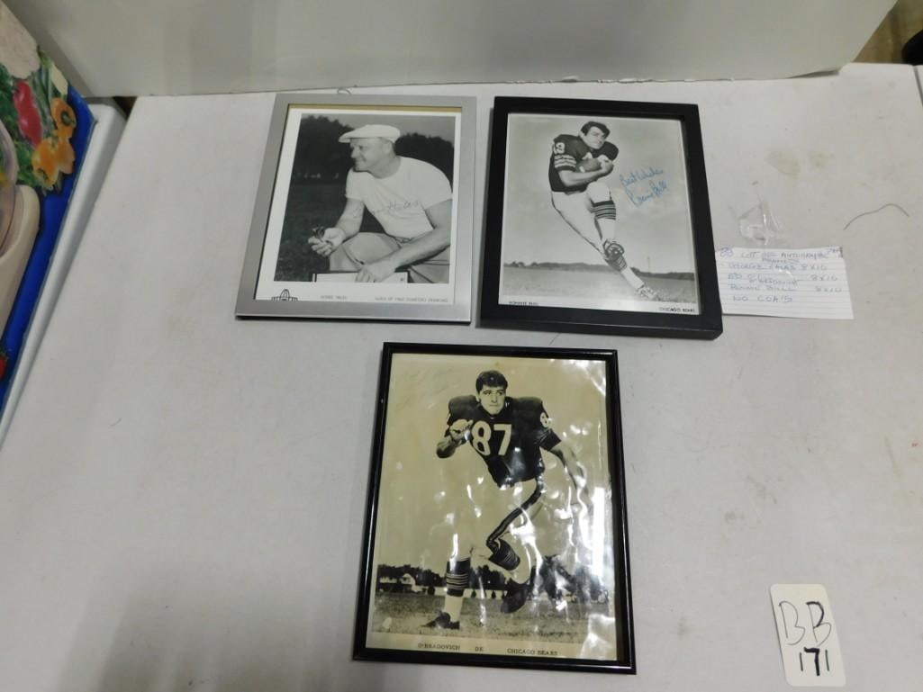 Sports Lot incl George Halas Signed NO COA, Ed O'Bradovich Signed No COA, Ronnie Bull Signed No COA (1 of 4)