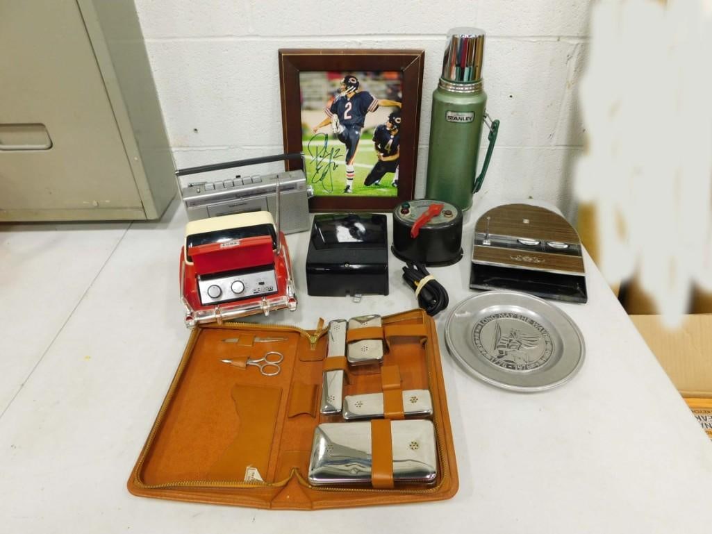 Misc incl Stanley Thermos, Paul Edinger Signed Photo NO COA, Asst Radios, American Flyer Transformer (1 of 5)