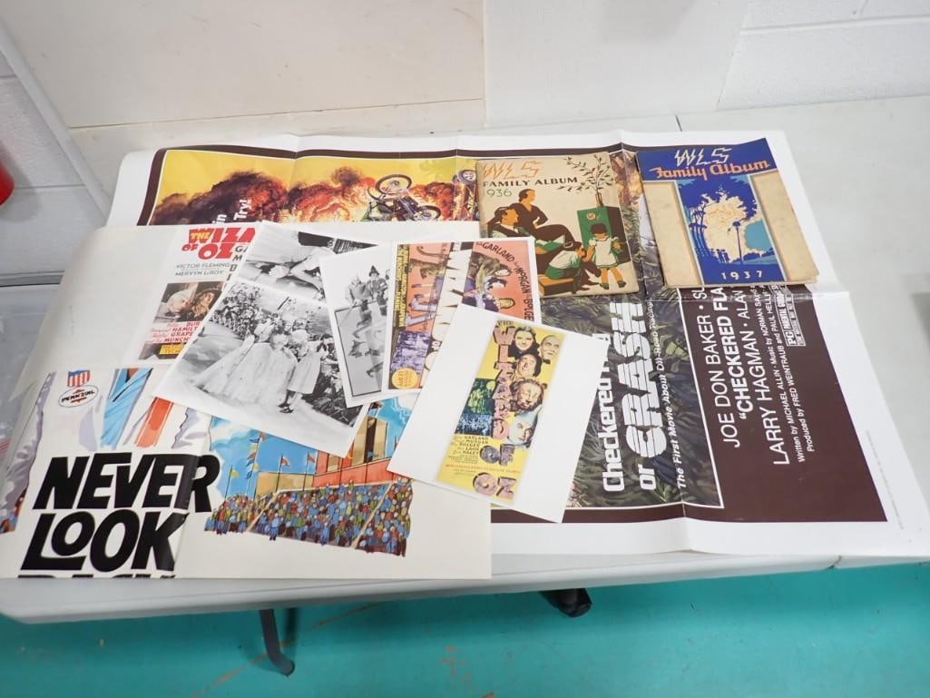 Ephemera Lot incl 2 Movie Posters, WLS Yearbooks, Wizard of Oz Prints (1 of 14)