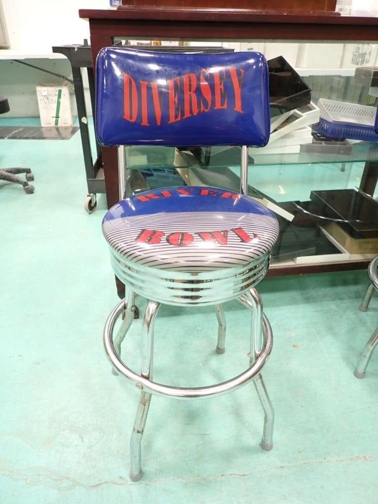 Diversey River Bowl Bowling Alley Bar Stool - it swivels (1 of 6)