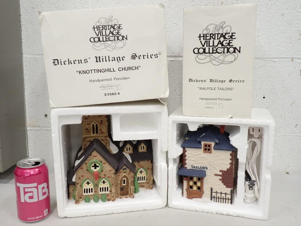 2 Dept 56 Buildings incl Knottinghill Church and Walpole Tailors Dickens Village Series (1 of 9)