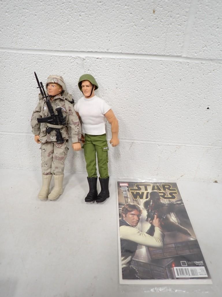 Toy Lot including pair of 12" GI Joe Action Figures and Star Wars Comic 001 Aaron Cassaday Martin (1 of 7)
