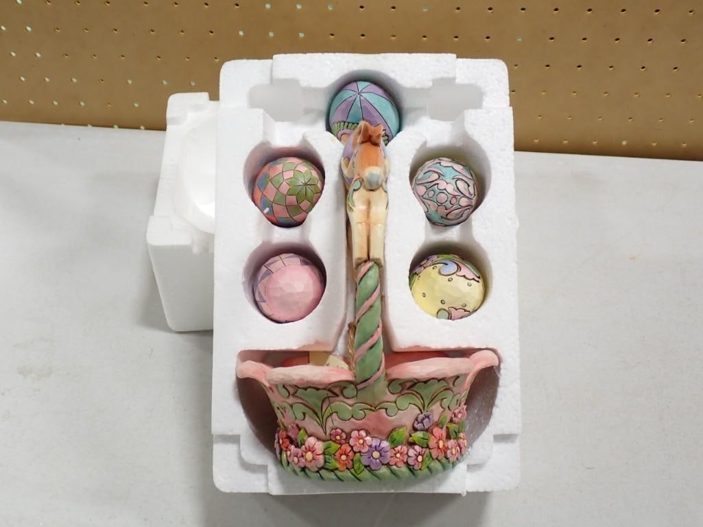 Jim Shore Spirit of Easter Set 401335 6 Bunnies Holing Egg Easter Basket Figurine (1 of 10)