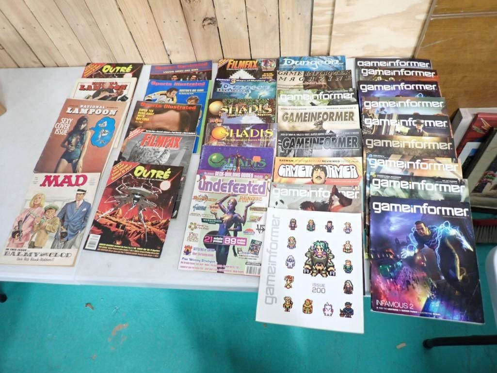 Assorted Magazine Lot including Game Informer, Mad Magazine, Shadis, National Lampoon, Outre (1 of 7)