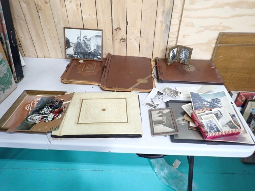 Huge Ephemera Lot including Military Photos, Motorcycle photos, Brass Picture holder, (1 of 12)