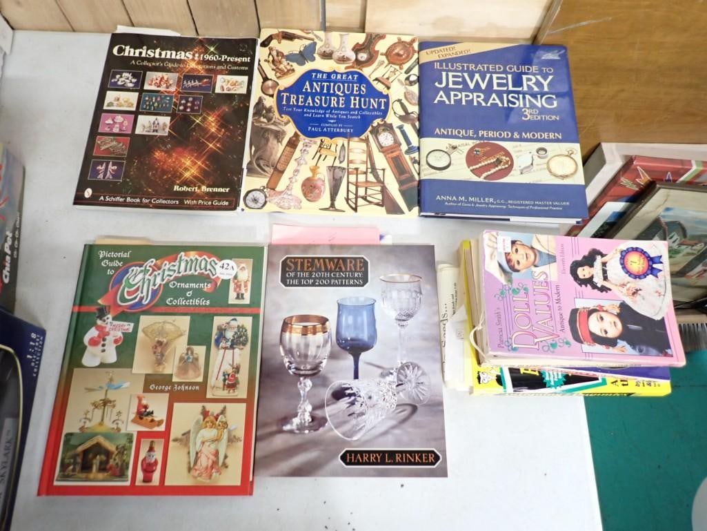 Collector Reference Guide Books including Stemware, Christmas, Antiques, Dolls, Jewelry, Cookbook, e (1 of 6)