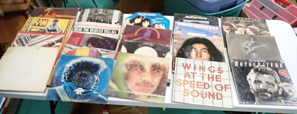 Vinyl Record Albums including THe Beatles, McCartney, Ringo Starr, Yoko Ono, Wings, Bob Dylan, Rolli: Vinyl Record Albums including The Beatles, McCartney, Ringo Starr, Yoko Ono, Wings, Bob Dylan, Rolling Stones, etc.