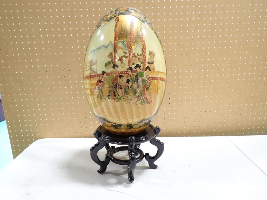 Satsuma Style Porcelain Egg with Stand Made in China (1 of 9)