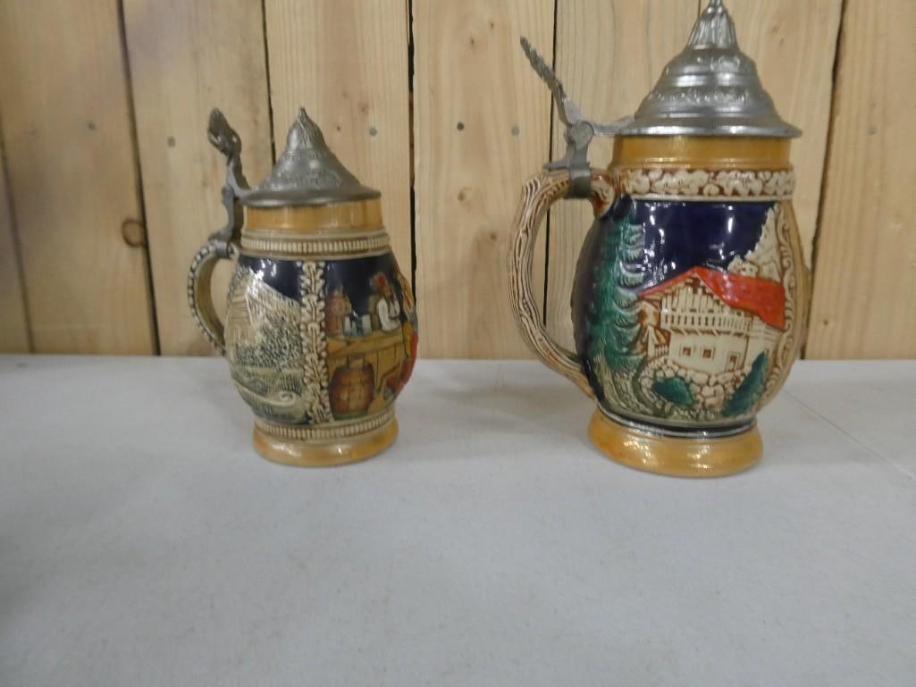 Pair of Vintage Beer Steins including one marked Germany (1 of 7)