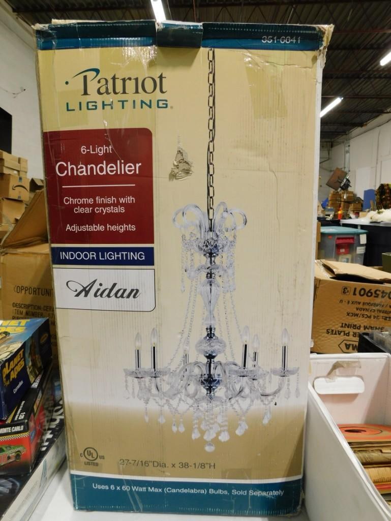 Patriot Lighting Aidan 6 Light Chandelier Open Box: Patriot Lighting Aidan 6 Light Chandelier in Open Box. Not sure if complete