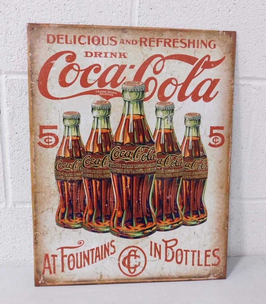 Coca Cola Metal Advertising Sign Modern Retro (1 of 3)