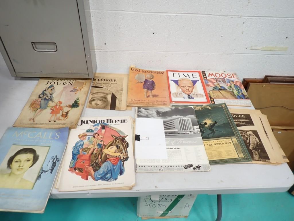 Collection of 1917-1951 Magazine and Newspapers incl Philadelphia Ledger 1917, Rand McNally 1917 (1 of 4)
